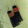 Good Spirits: Moss & Garnet Woven Earrings