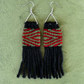 The Mossy Jewel: Moss & Garnet Woven Earrings